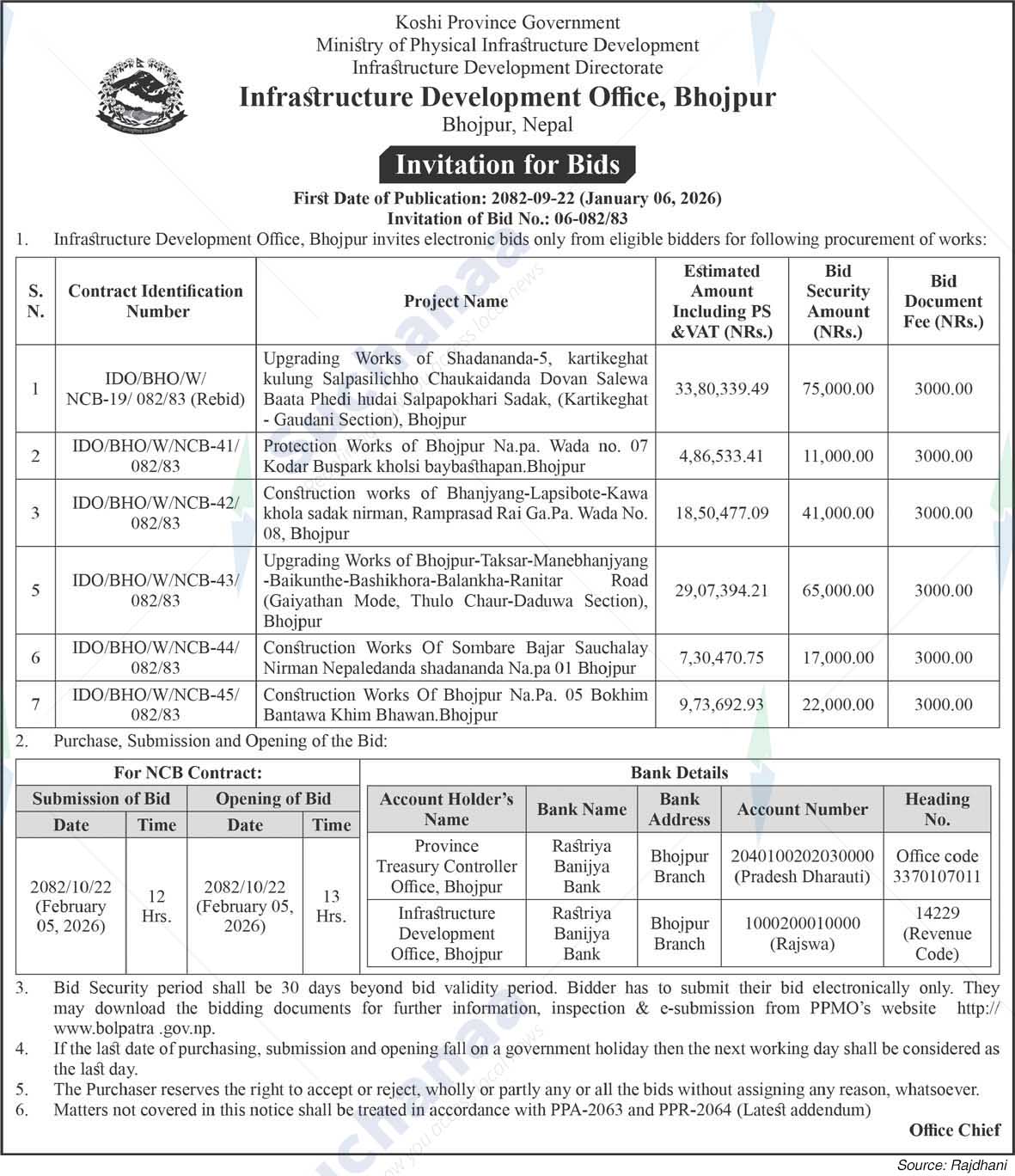 Infrastructure Development Office, Bhojpur