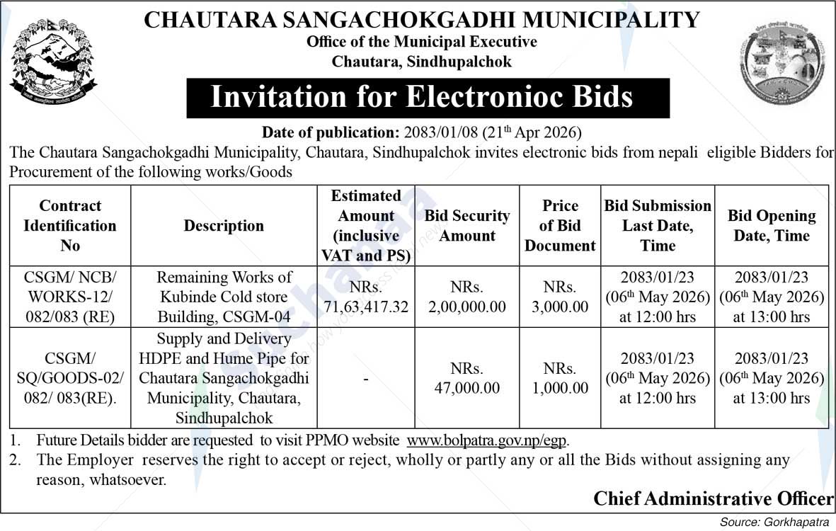 Chautara Sangchokgadhi Municipality