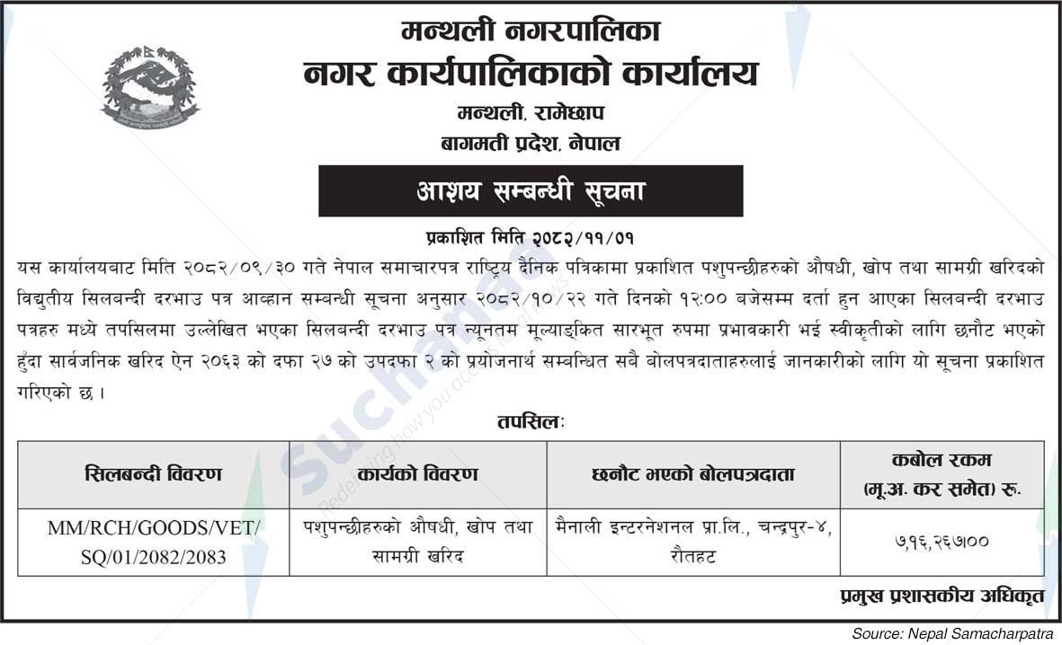 Manthali Municipality