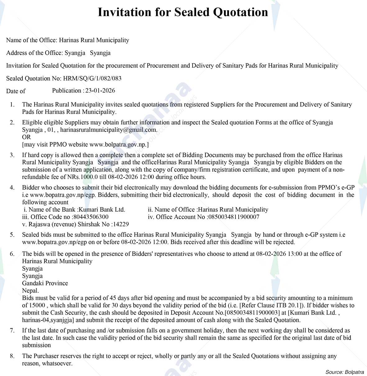 Harinas Rural Municipality