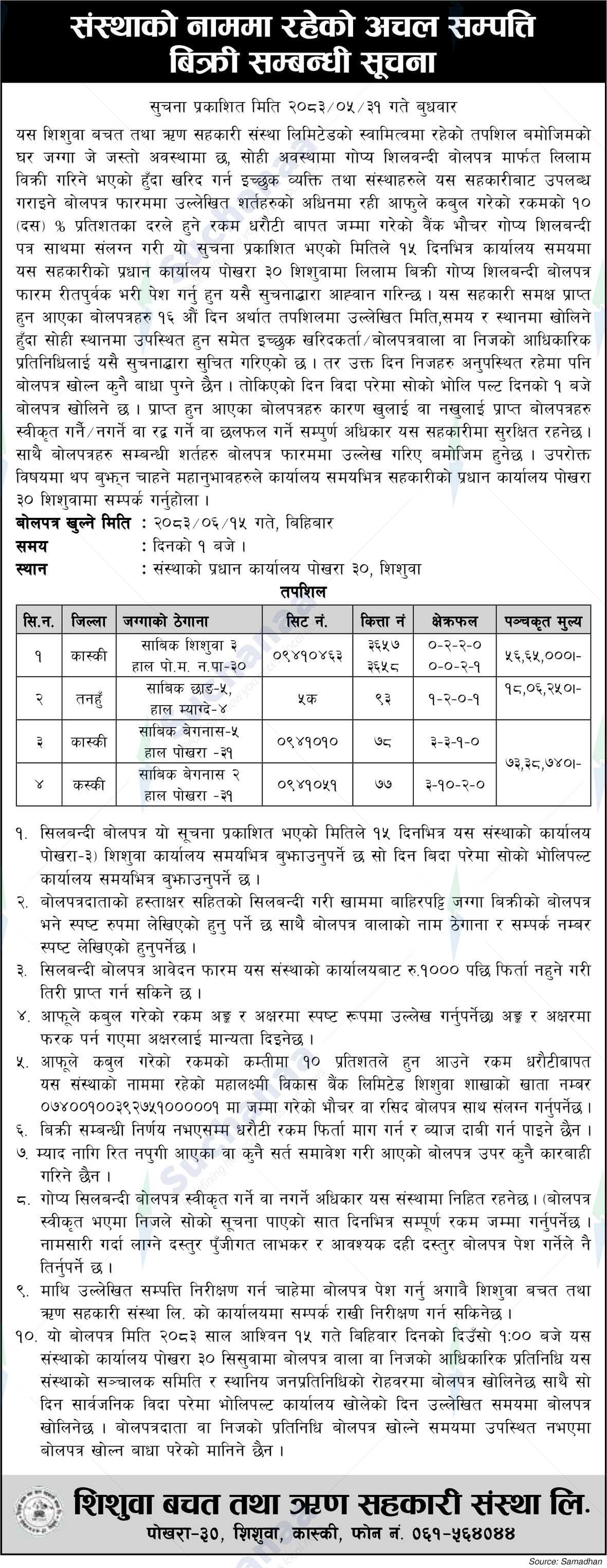 Shishuwa Bachat Tatha Rin Sahakari Sanstha Ltd.