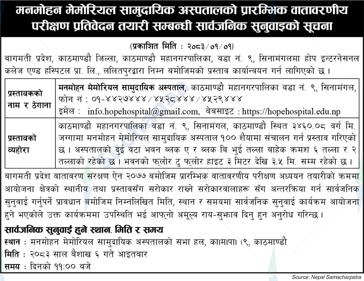Manmohan Memorial Community Hospital