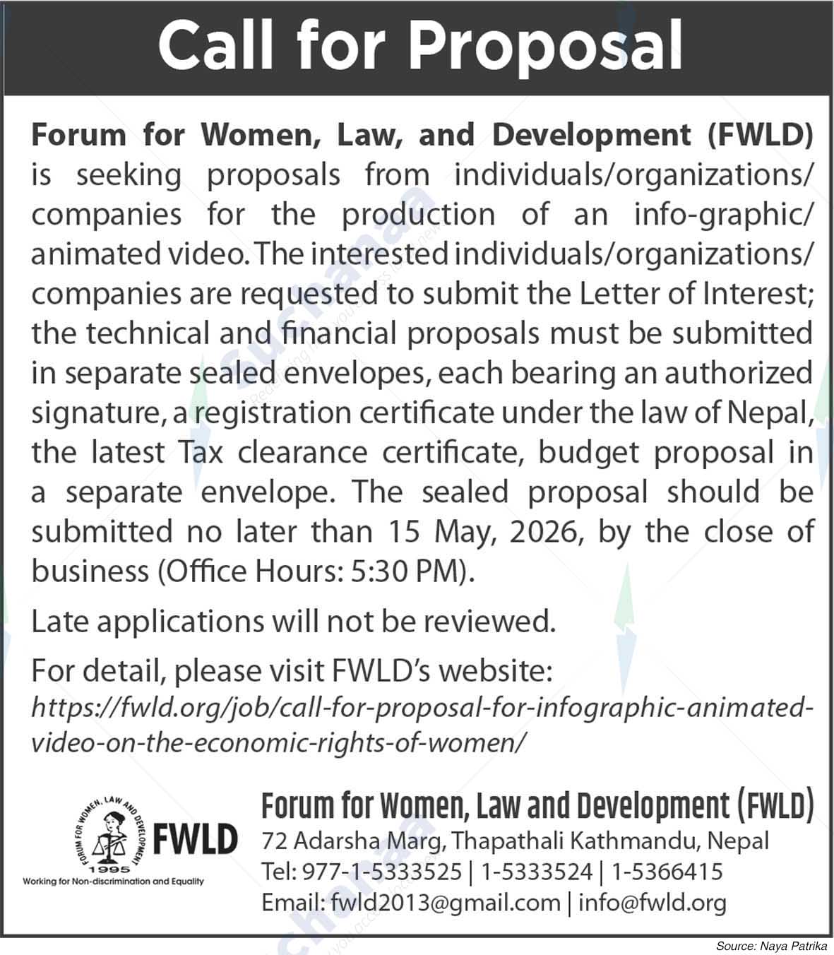 Forum for Women, Law and Development (FWLD)