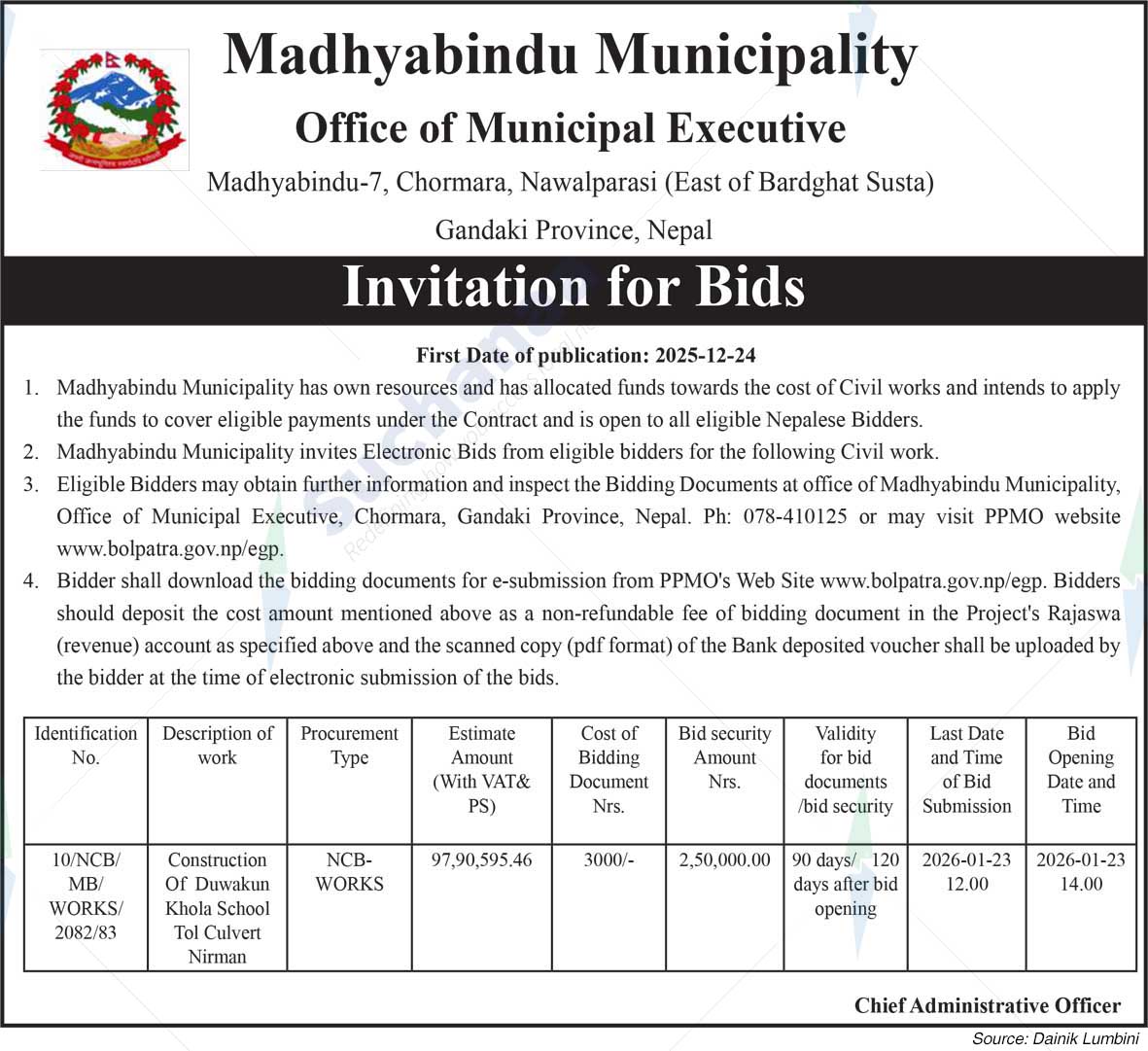 Madhyabindu Municipality