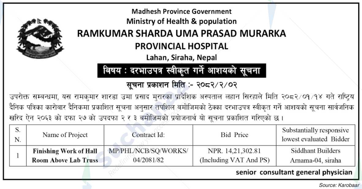 Ram Kumar Sharda Uma Prasad Murarka Provincial Hospital