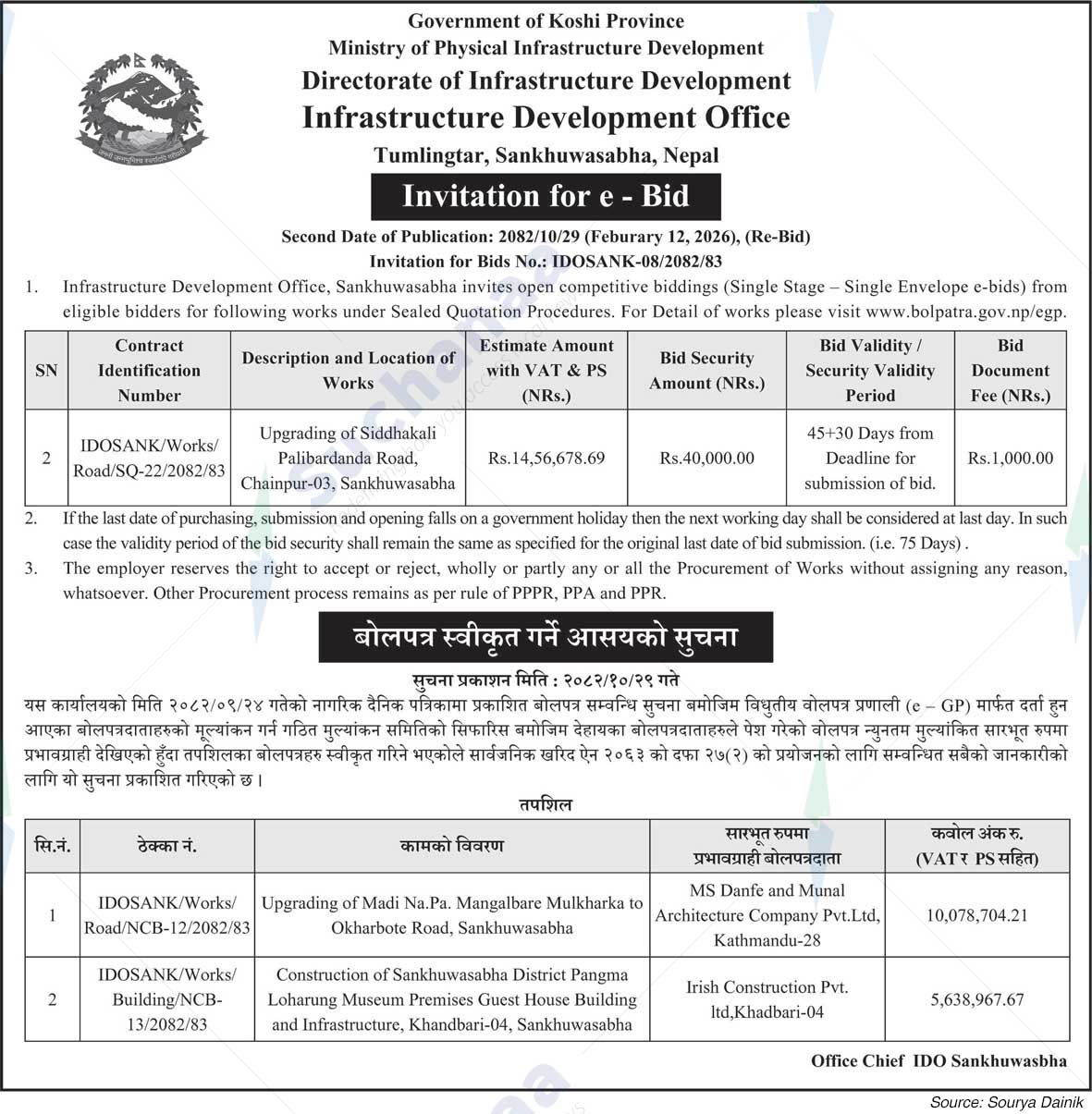 Infrastructure Development Office, Sankhuwasabha