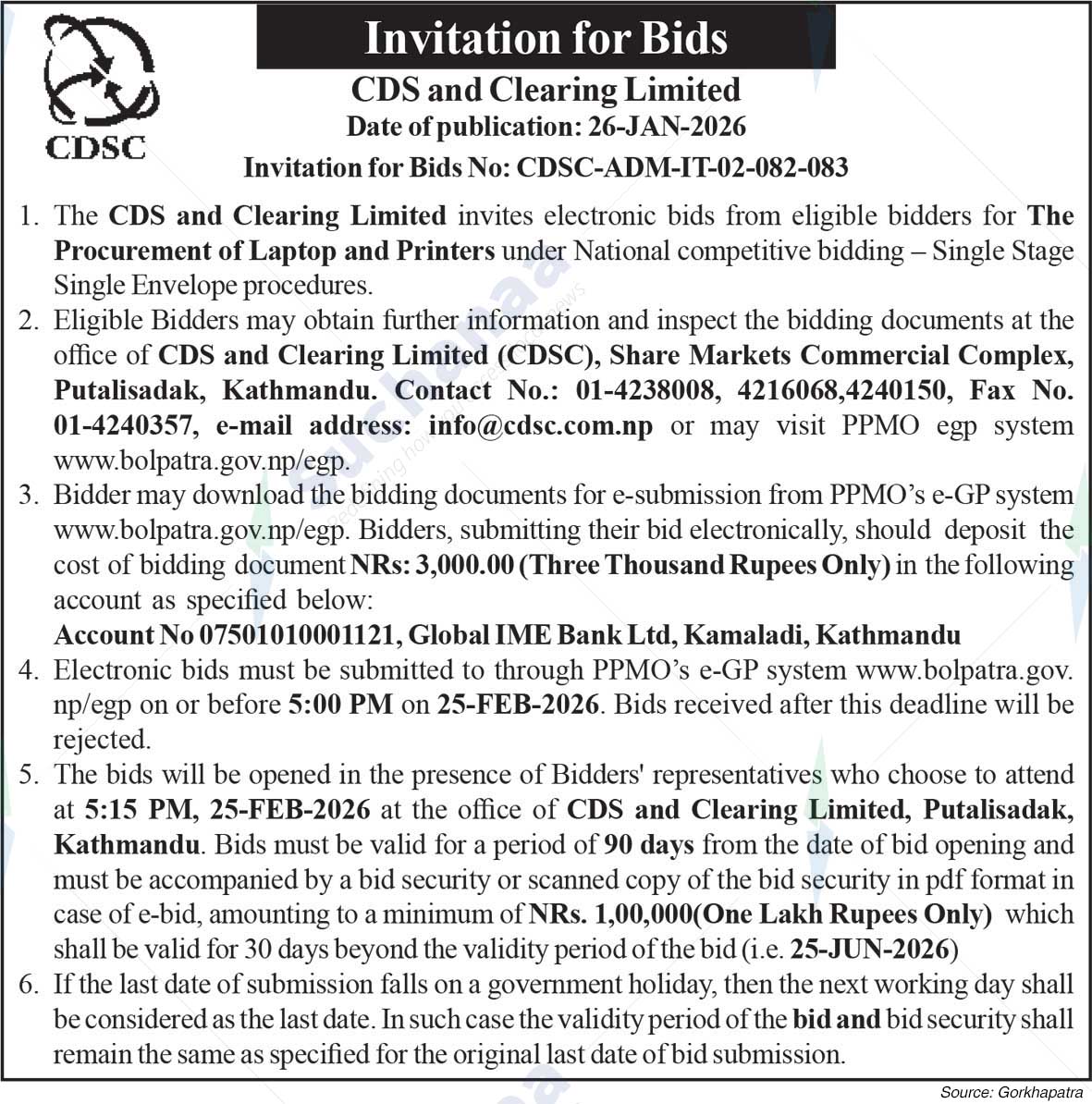 CDS and Clearing Limited