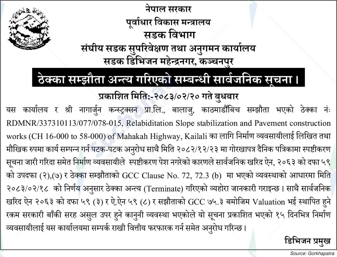 Road Division, Kanchanpur