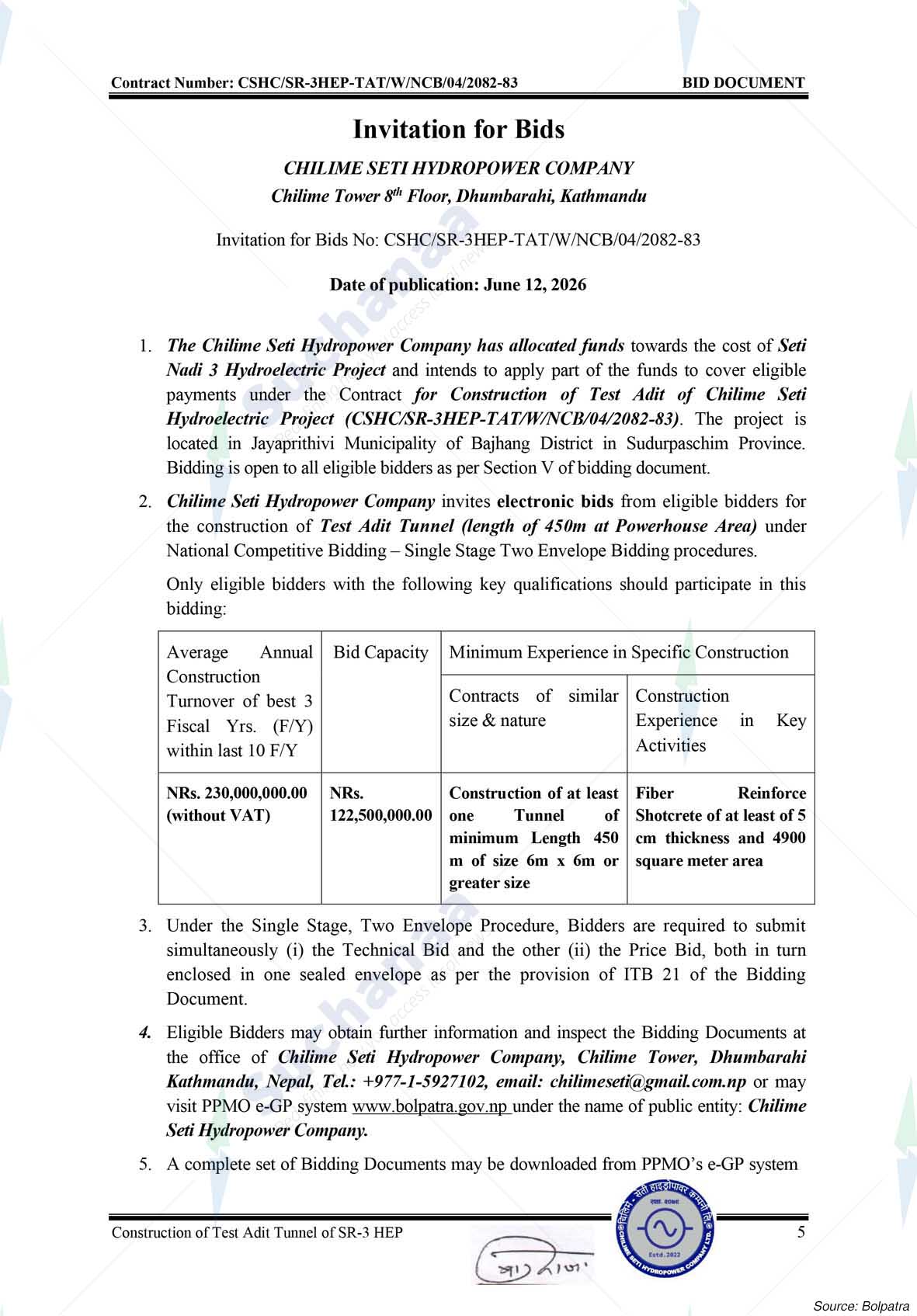 Chilime Seti Hydropower Company Limited (CSHCL)