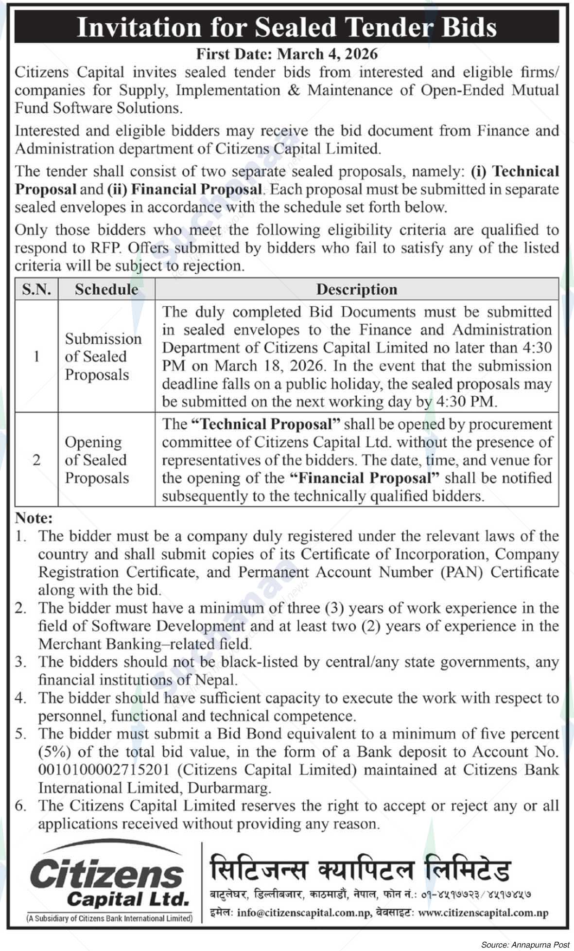 Citizens Capital Limited