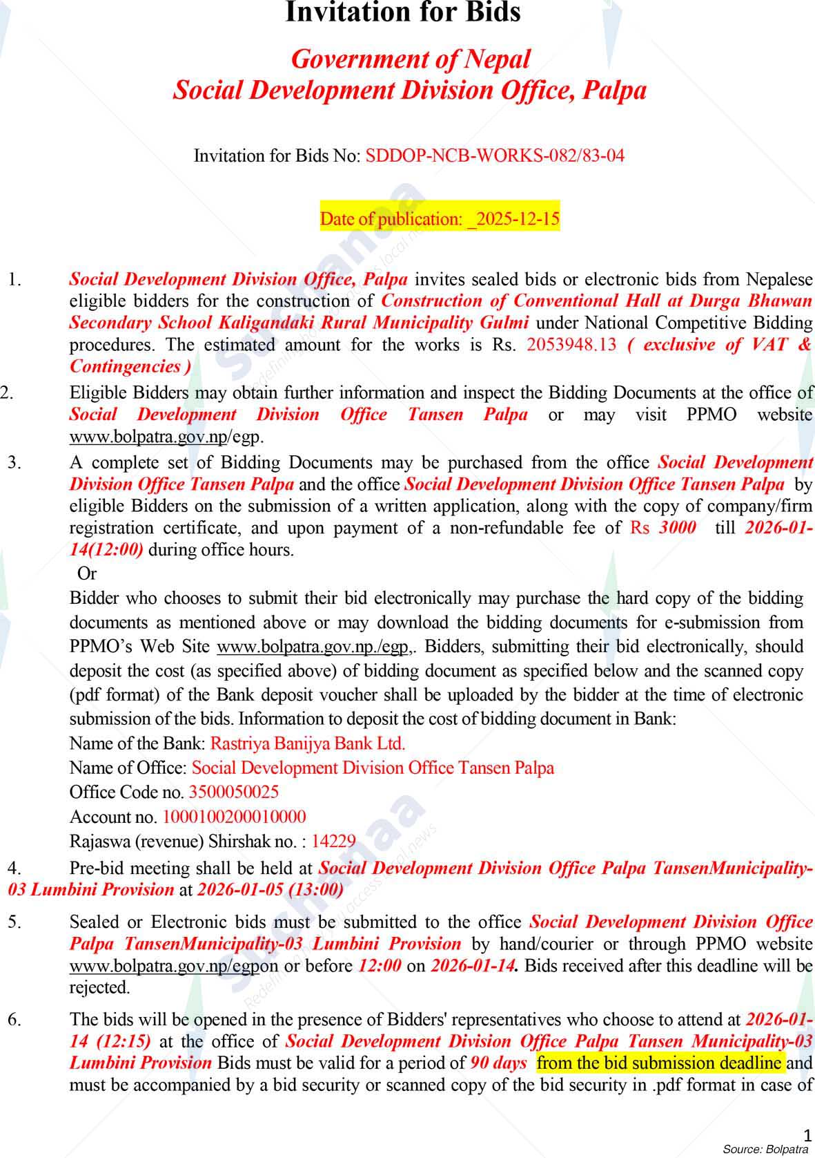 Social Development Division Office, Palpa