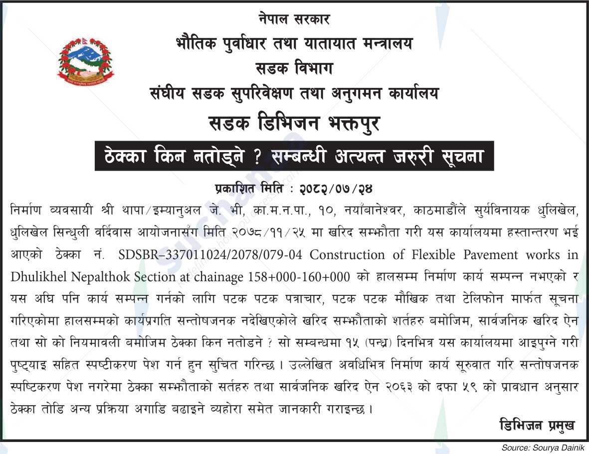 Road Division, Bhaktapur