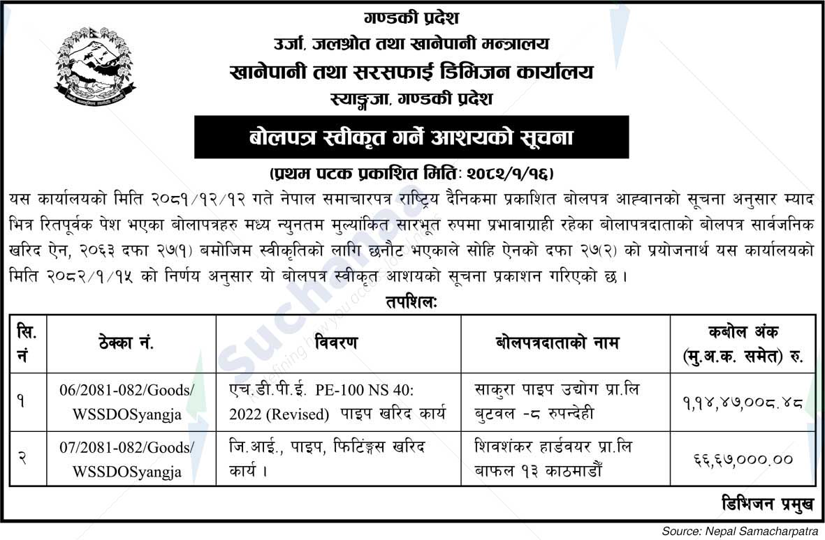 Drinking Water and Sanitation Division Office