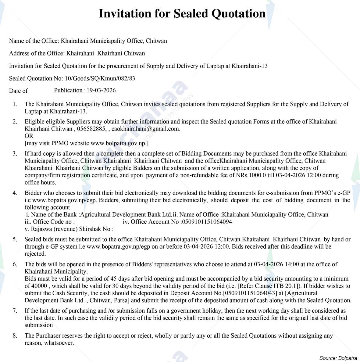 Khairahani Municipality