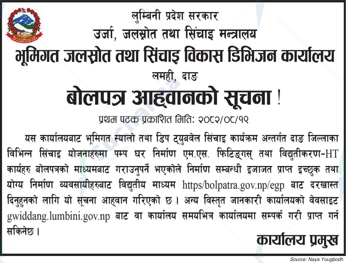 Groundwater Resources and Irrigation Development Division Office, Lamahi, Dang