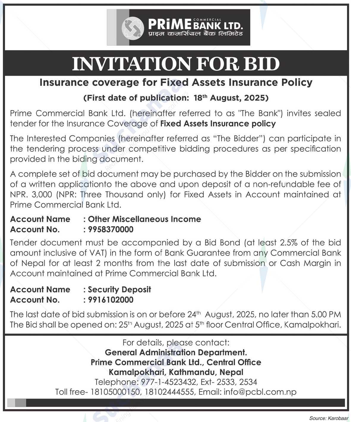 Prime Commercial Bank Limited