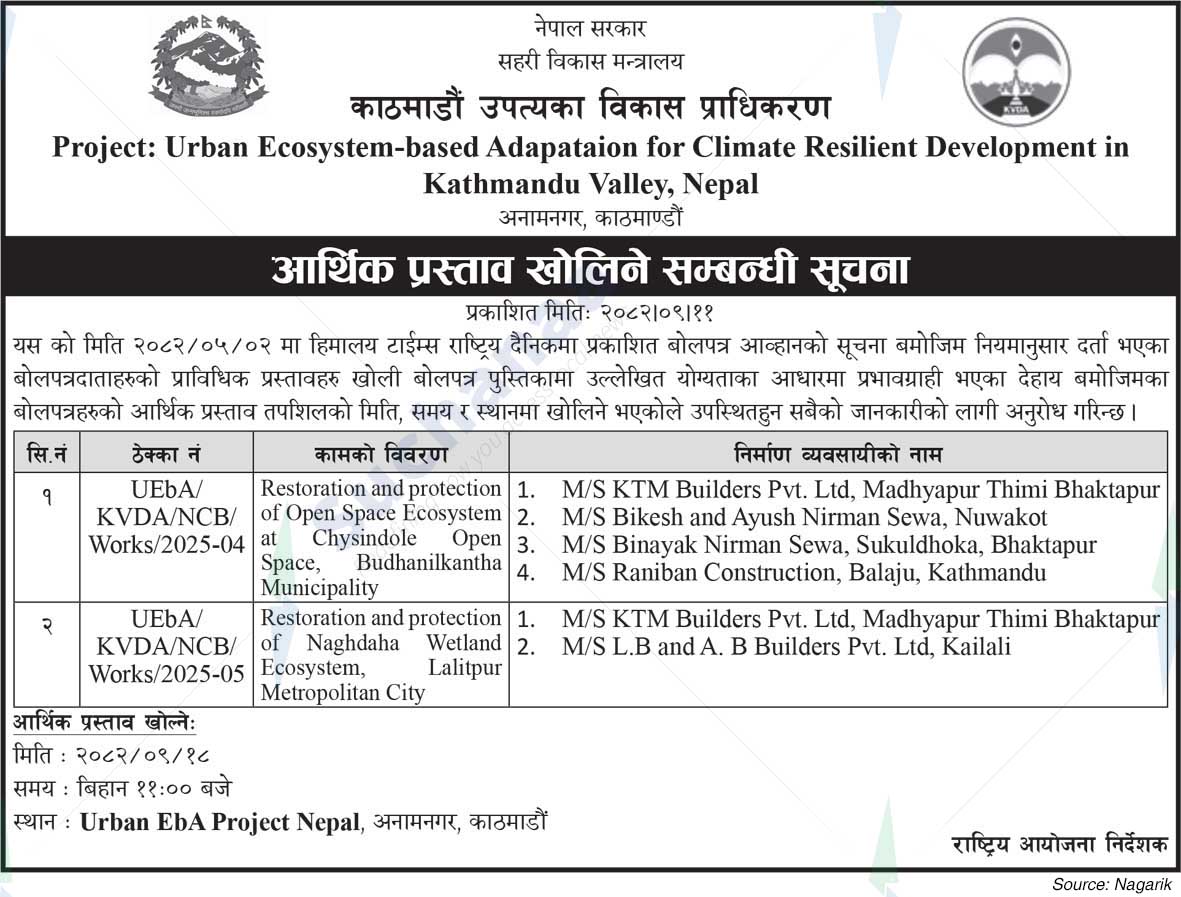 Urban Ecosystem-based Adapataion for Climate Resilient Development in Kathmandu Valley