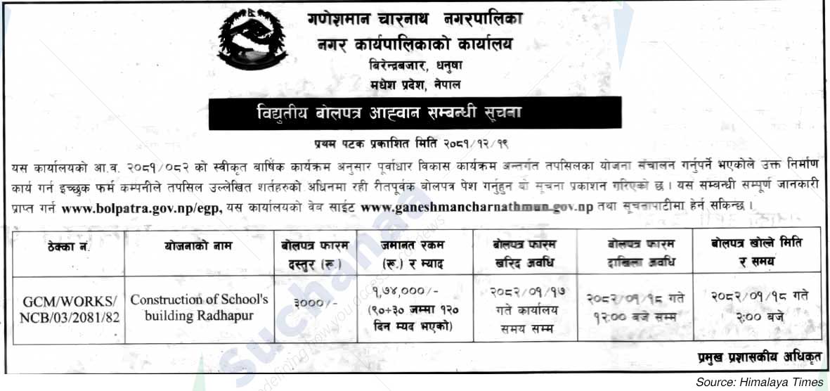 Ganeshman Charnath Municipality