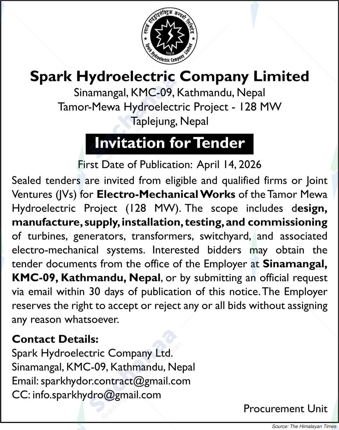 Spark Hydroelectric Company Limited, Kathmandu,