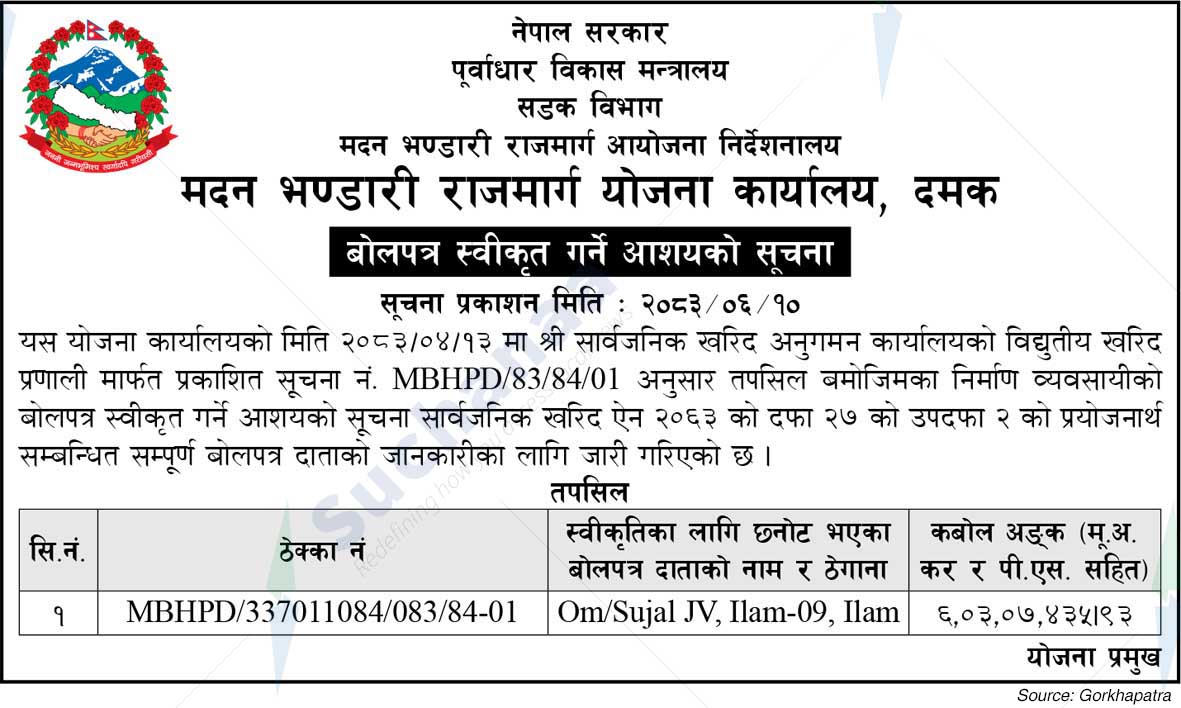 Madan Bhandari Highway Planning Office, Damak