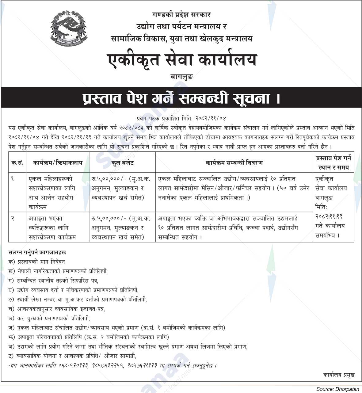 Office of Integrated Services, Baglung
