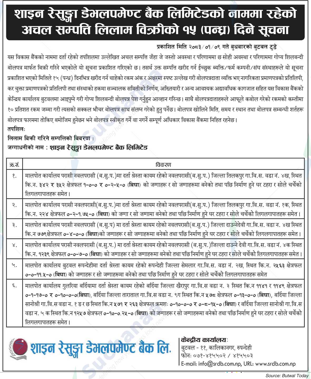 Shine Resunga Development Bank Ltd.