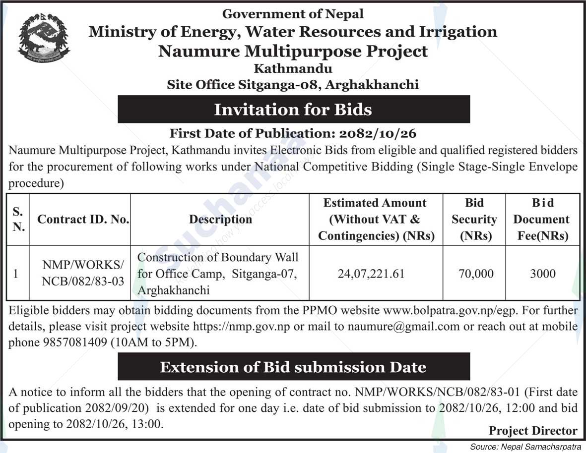 Naumure Multipurpose Project, Kathmandu
