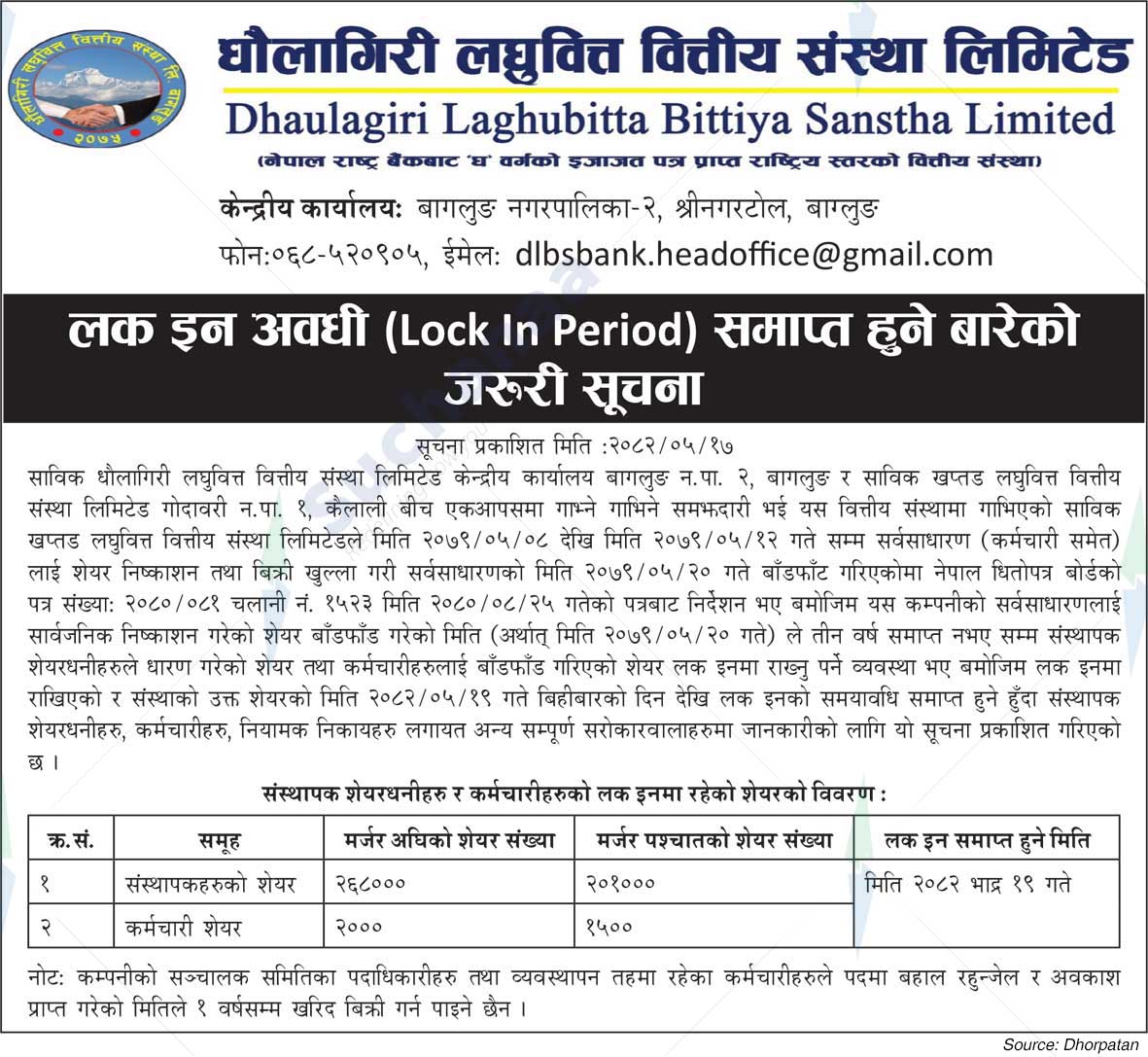 Dhaulagiri Laghubitta Bittiya Sanstha Limited
