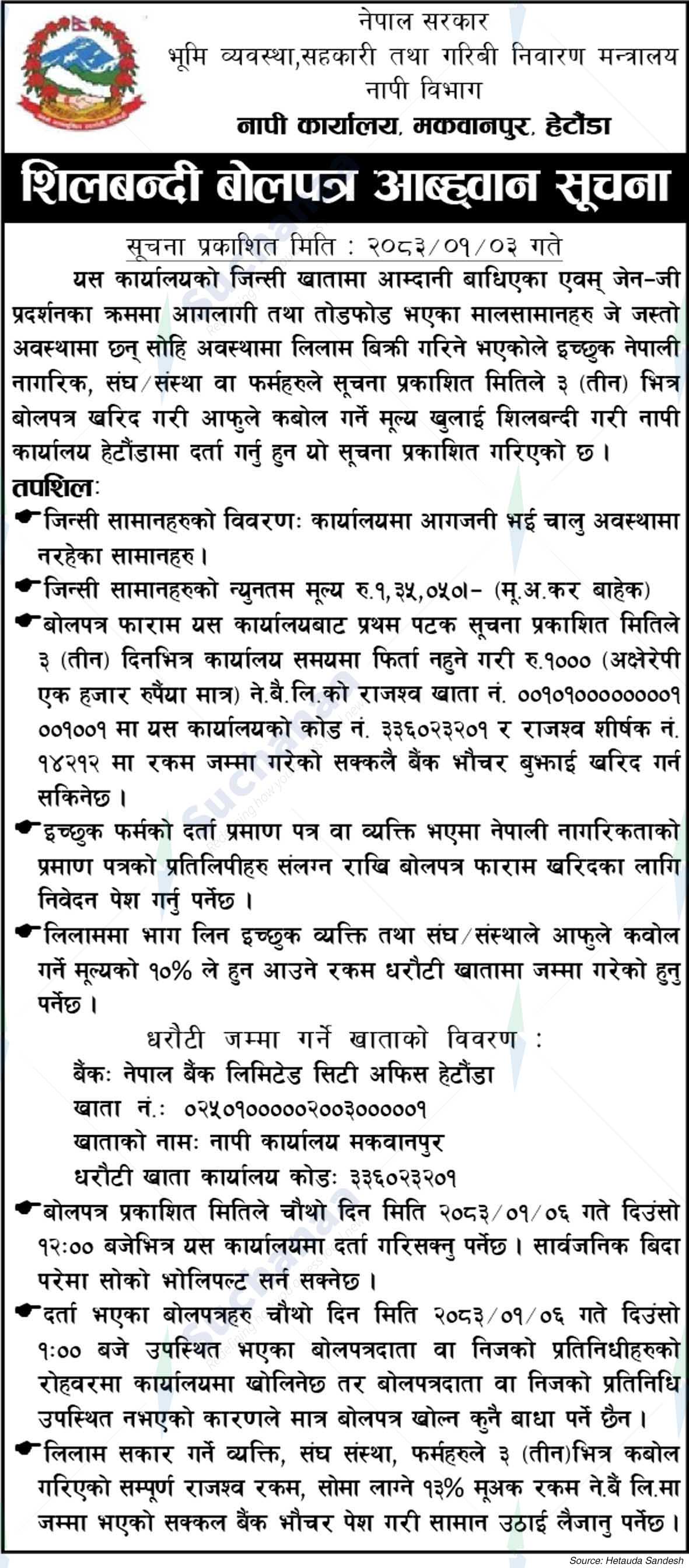 Survey Office, Makawanpur