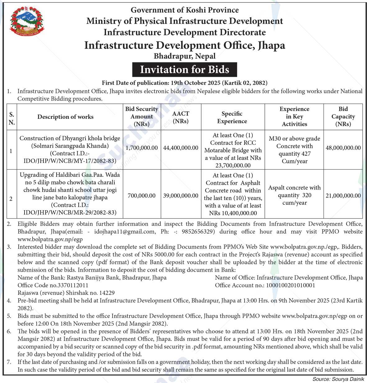 Infrastructure Development Office, Jhapa