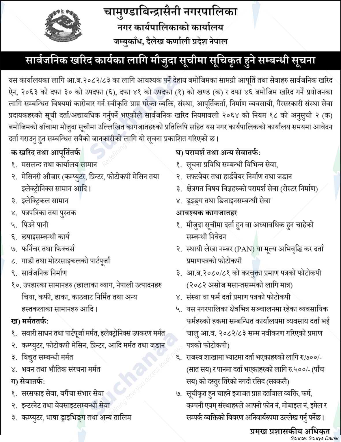 Chamunda Bindrasaini Municipality