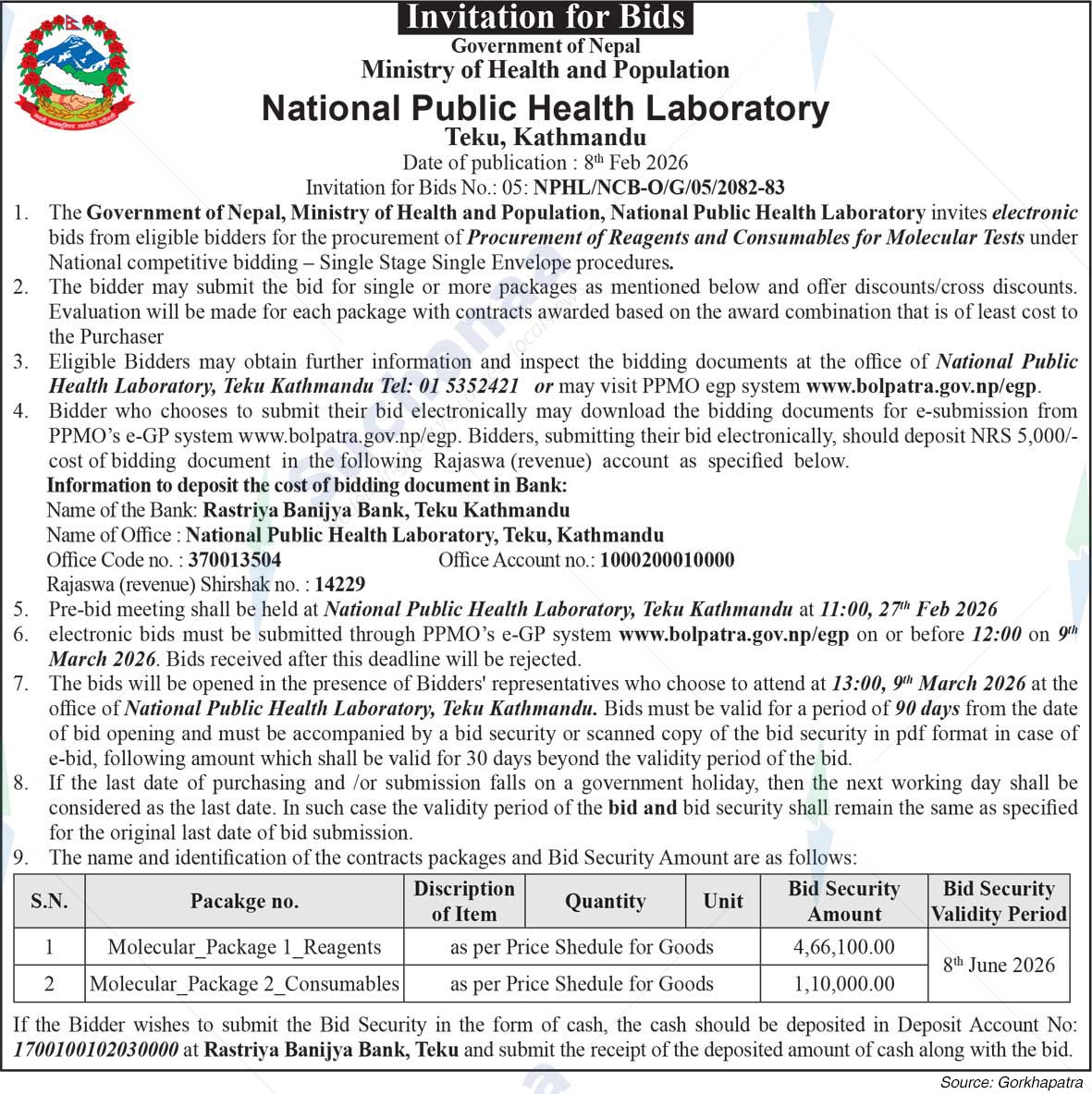 National Public Health Laboratory (NPHL)