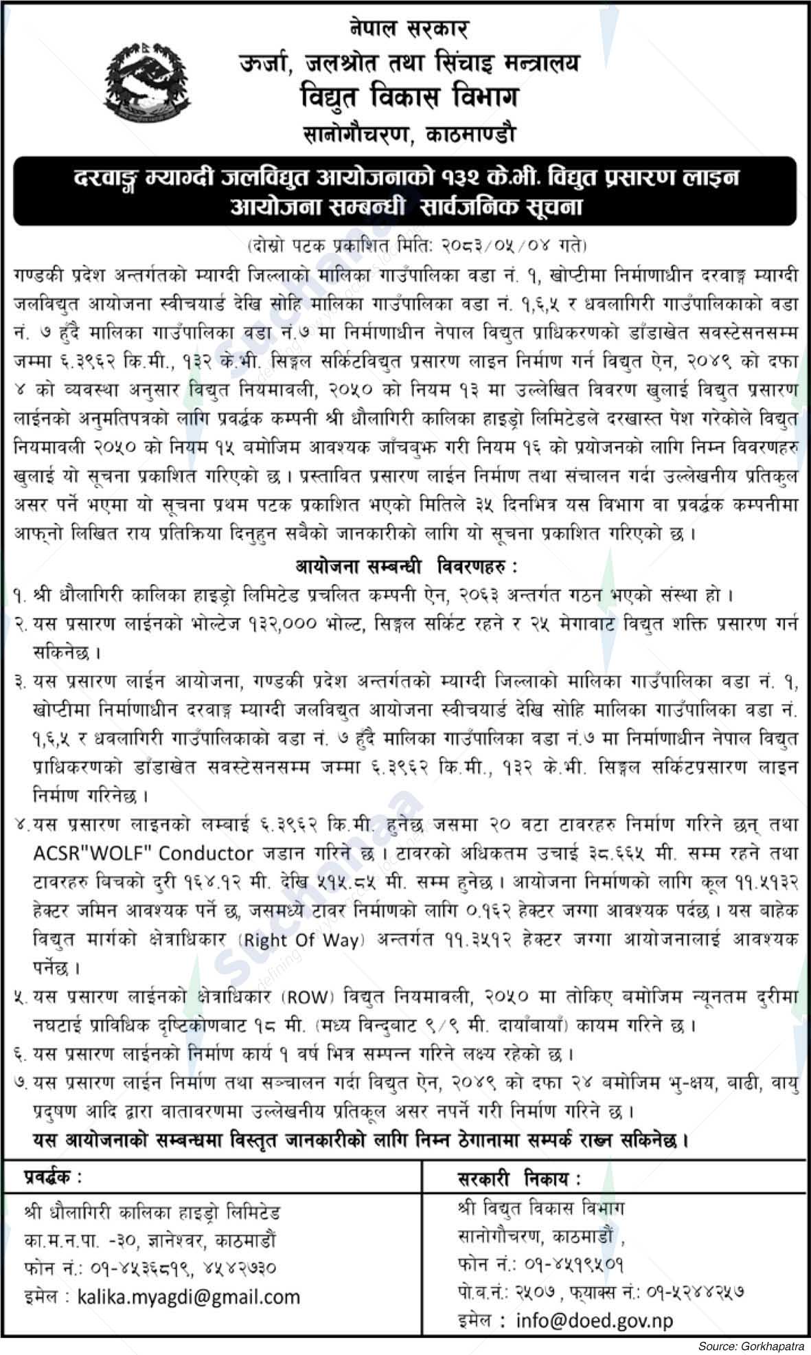 Department of Electricity Development