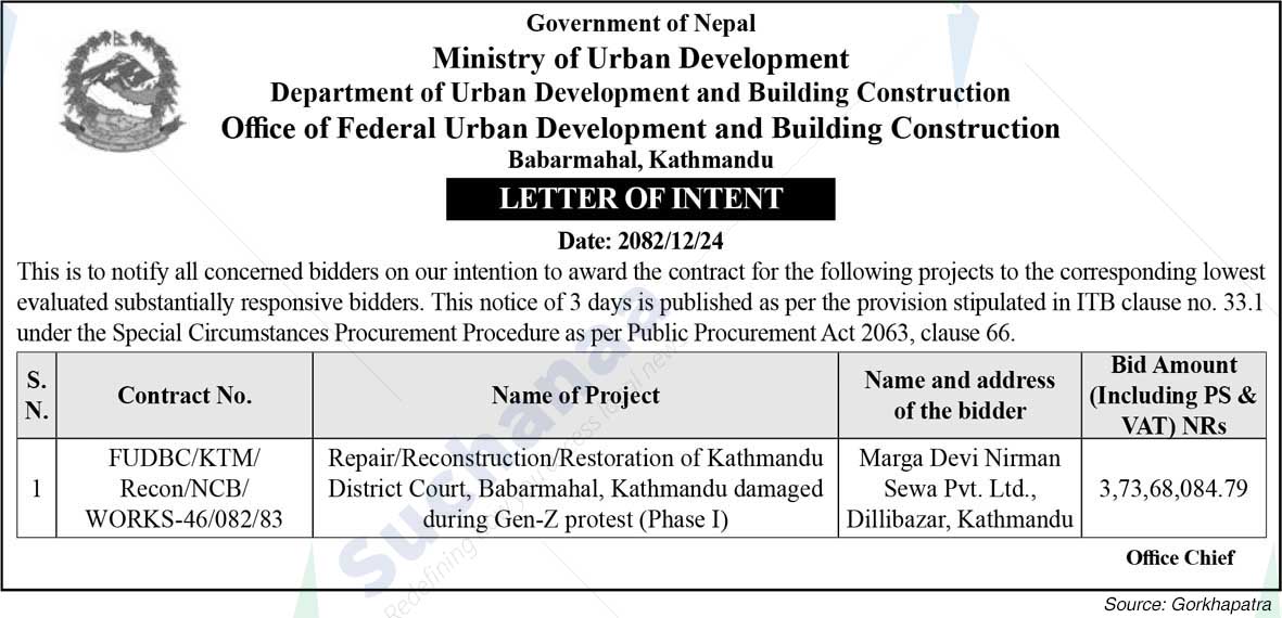 Office of Federal Urban Development and Building Construction, Babarmahal, Kathmandu