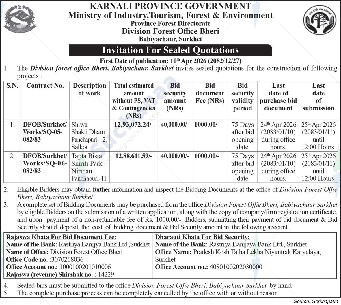 Division Forest Office, Surkhet