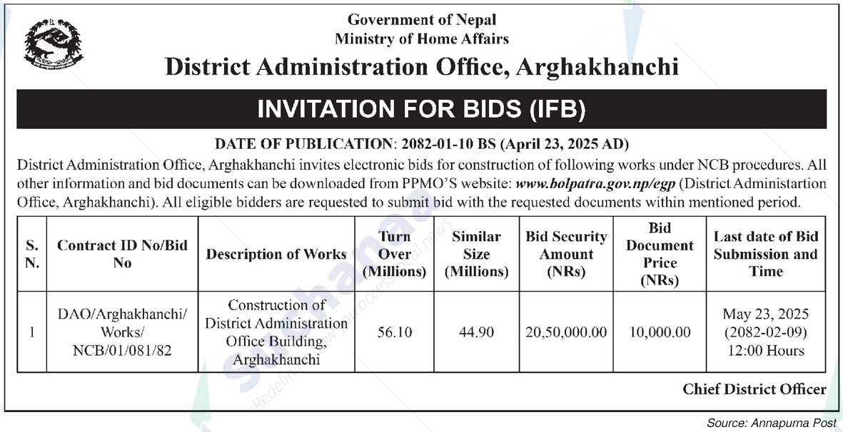 District Administration Office, Arghakhanchi