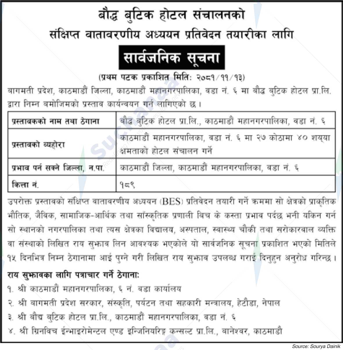Baudha Boutique Hotel pvt. ltd.