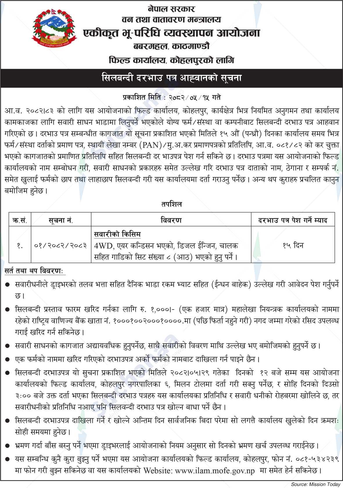Integrated Land Use Management Project, Babarmahal