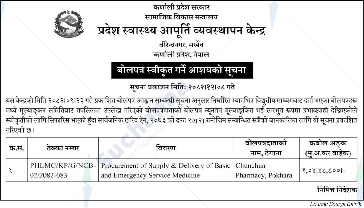 Provincial Health Supply Management Centre, Surkhet