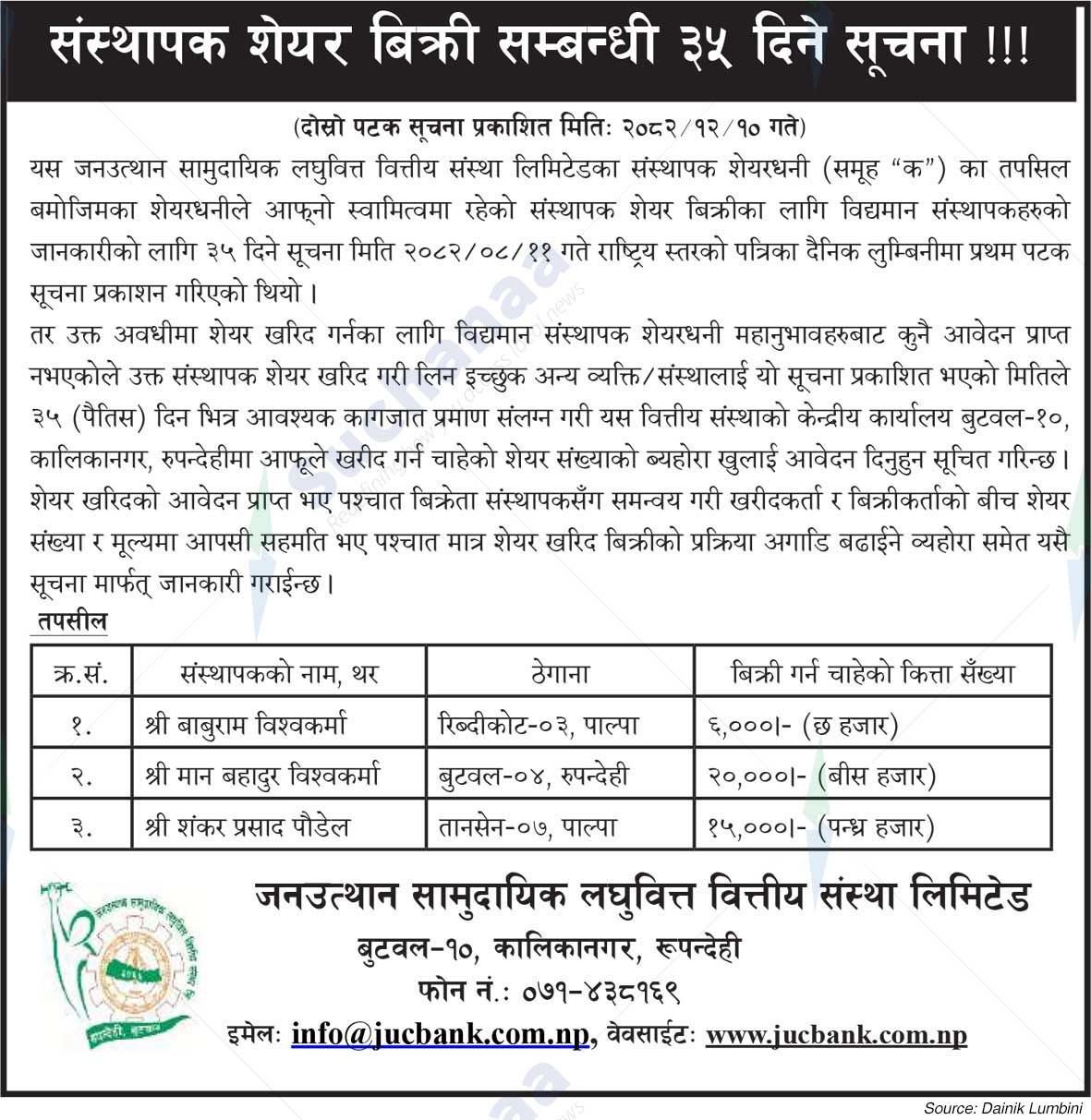 Janautthan Samudayic Laghubitta Bittiya Sanstha Ltd.