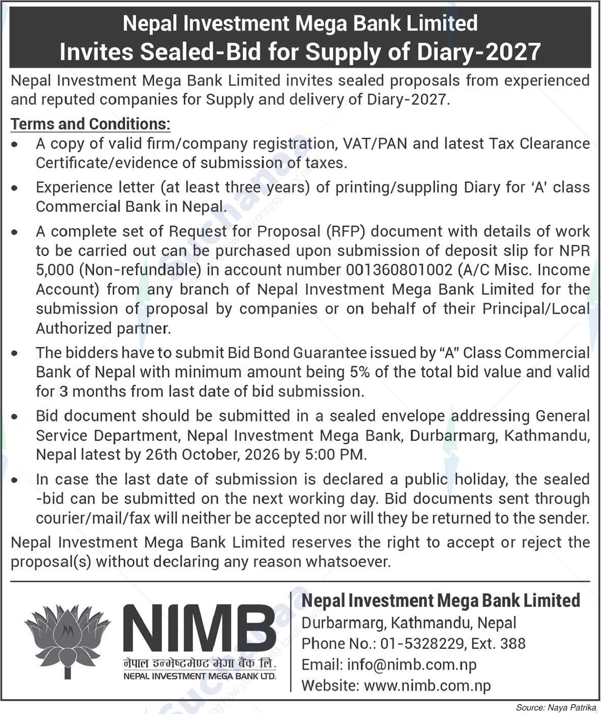 Nepal Investment Mega Bank Ltd. (NIMB)