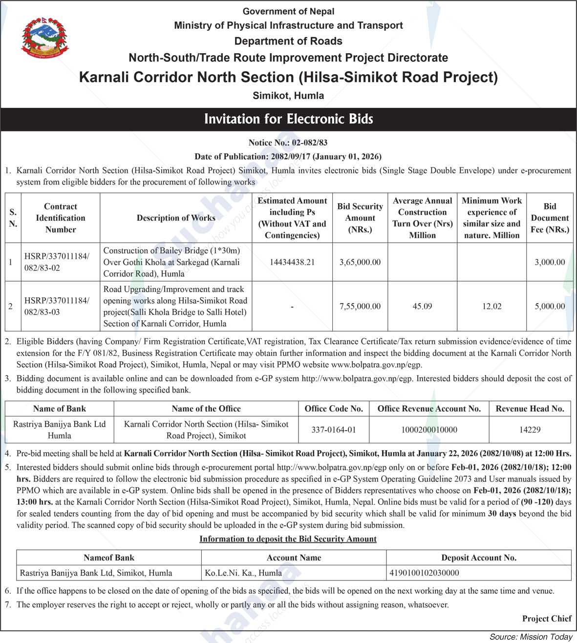 Karnali Corridor North Section (Hilsa-Simikot Road Project), Simikot, Humla