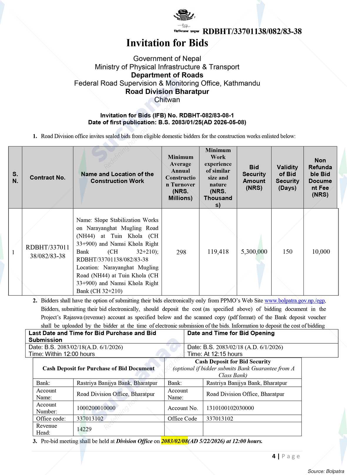 Road Division, Bharatpur