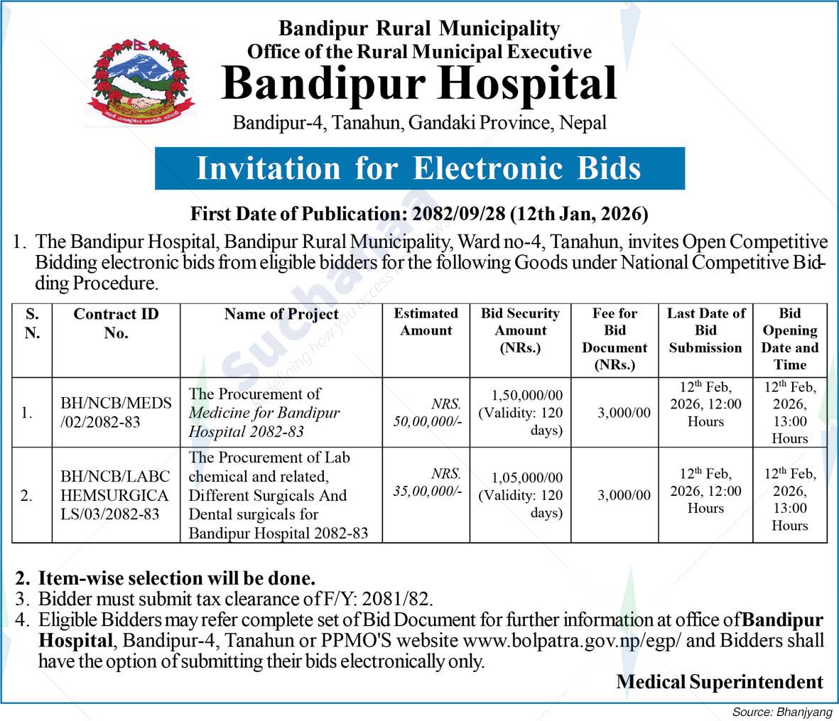 Bandipur Hospital, Tanahun