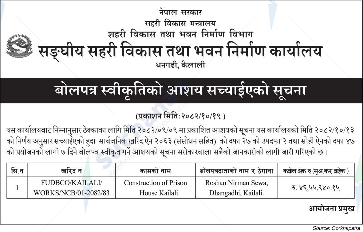 Federal Urban Development and Building Construction Office,  Kailali