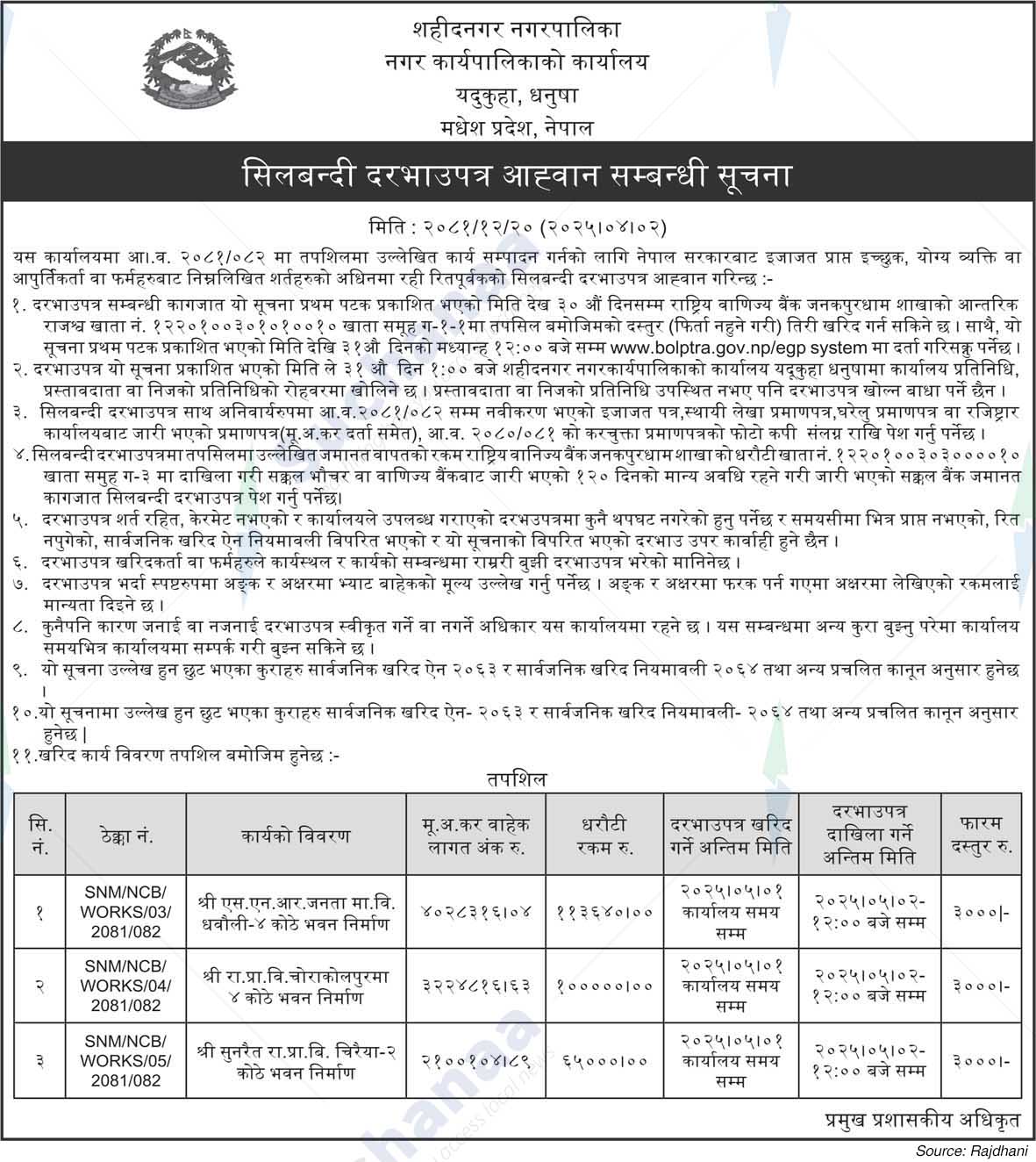 Shahid Nagar Municipality