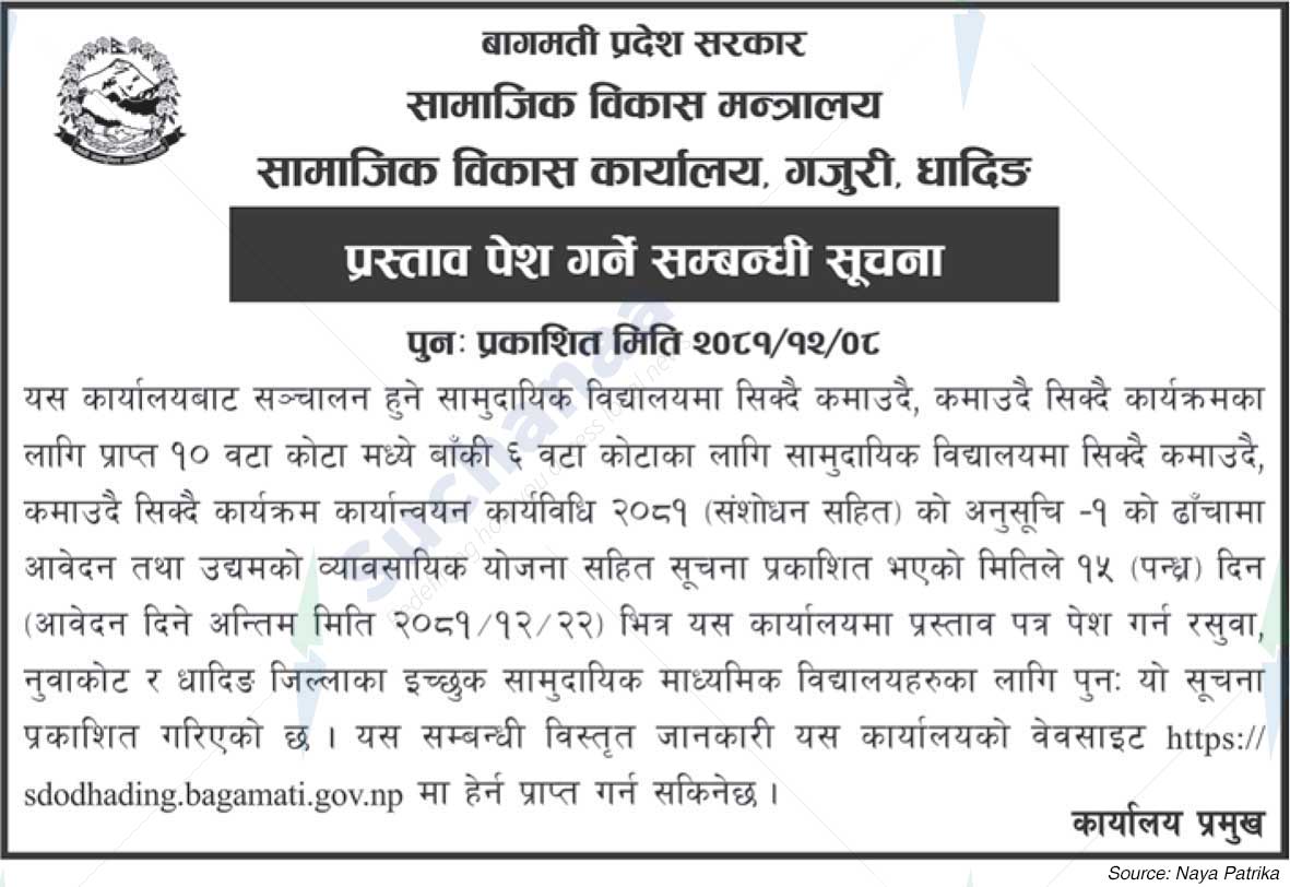 Social Development Office, Gajuri