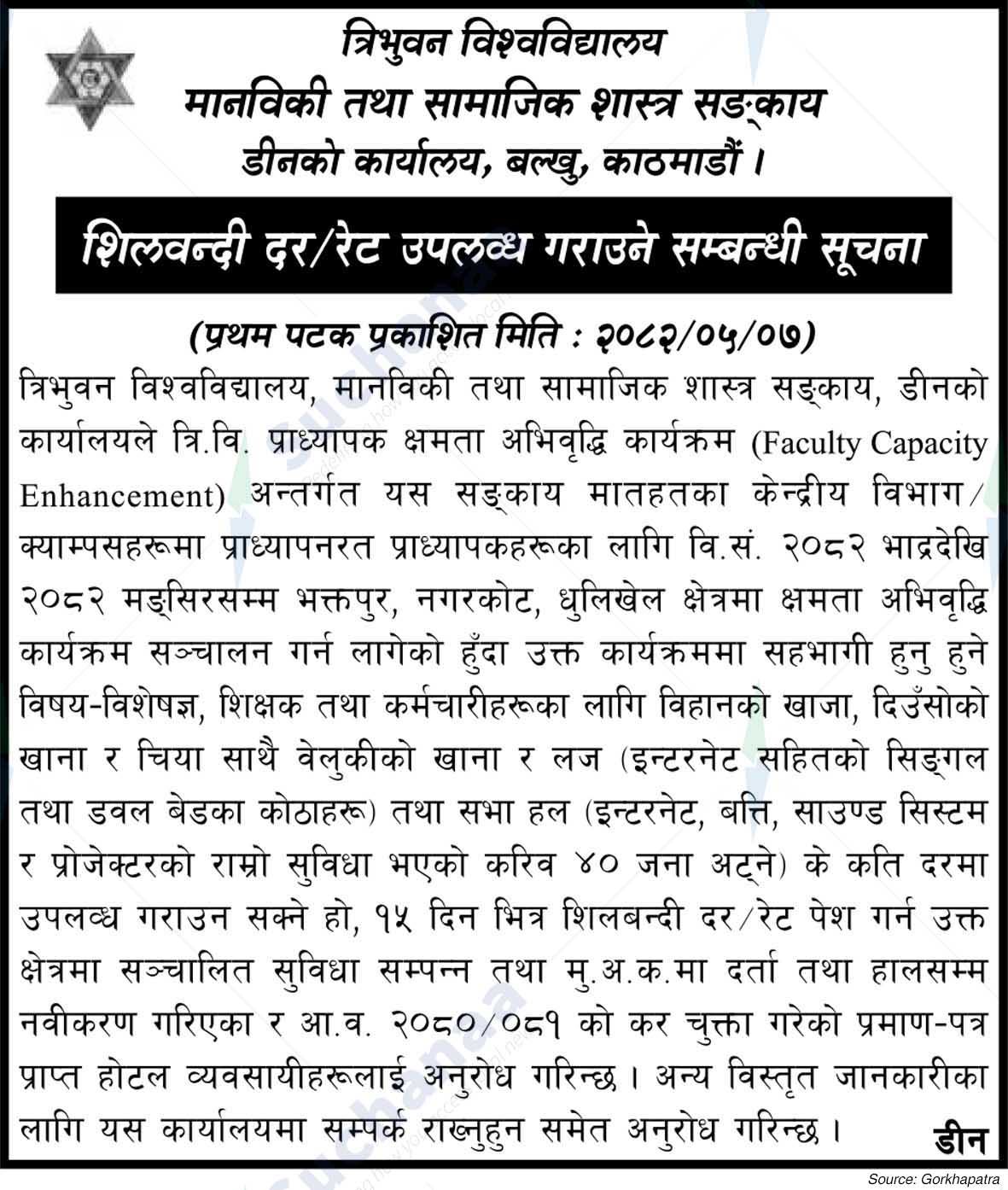 Tribhuvan University, Faculty of Humanities and Social Sciences