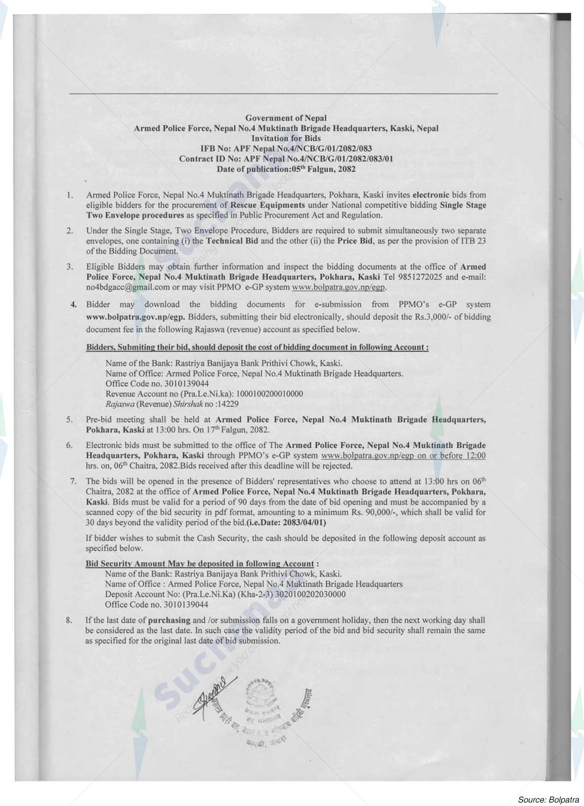 Armed Police Force, Nepal Brigade HQ. Kaski, No. 4 Brigade