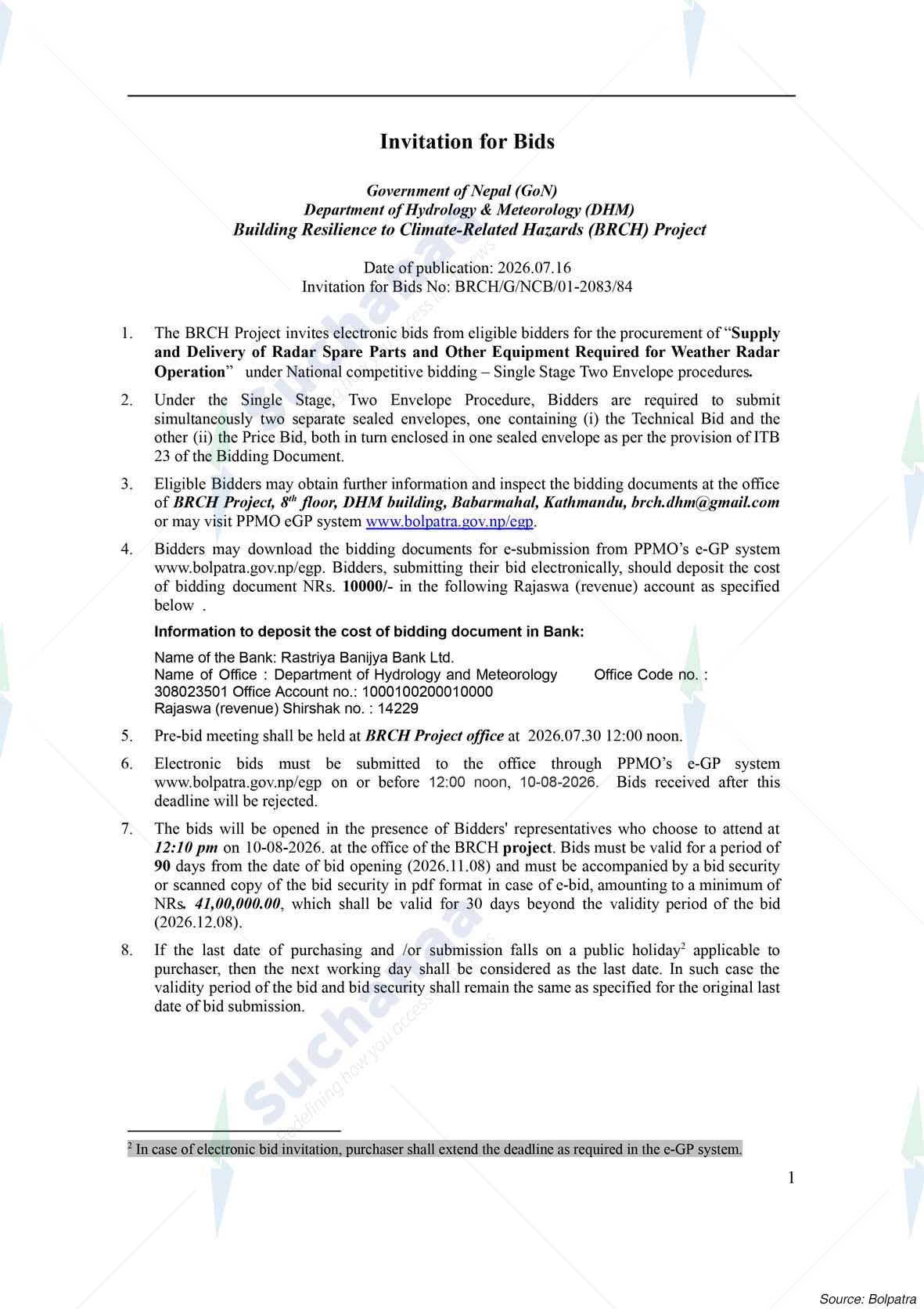 Building Resilience to Climate-Related Hazards Project